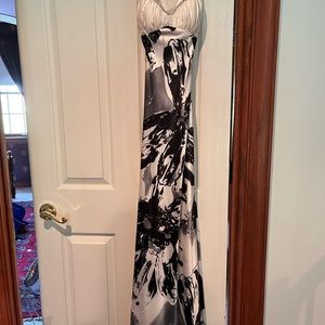 Black and white prom dress